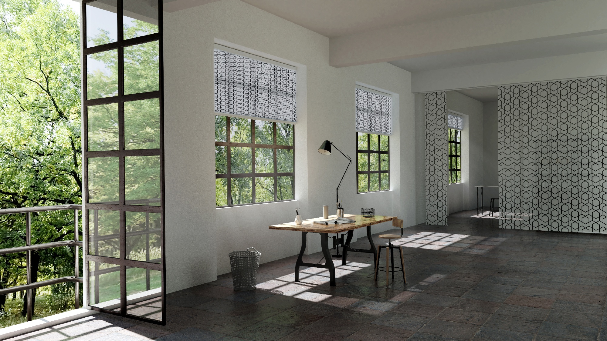 Fenster mit Sonnenschutz